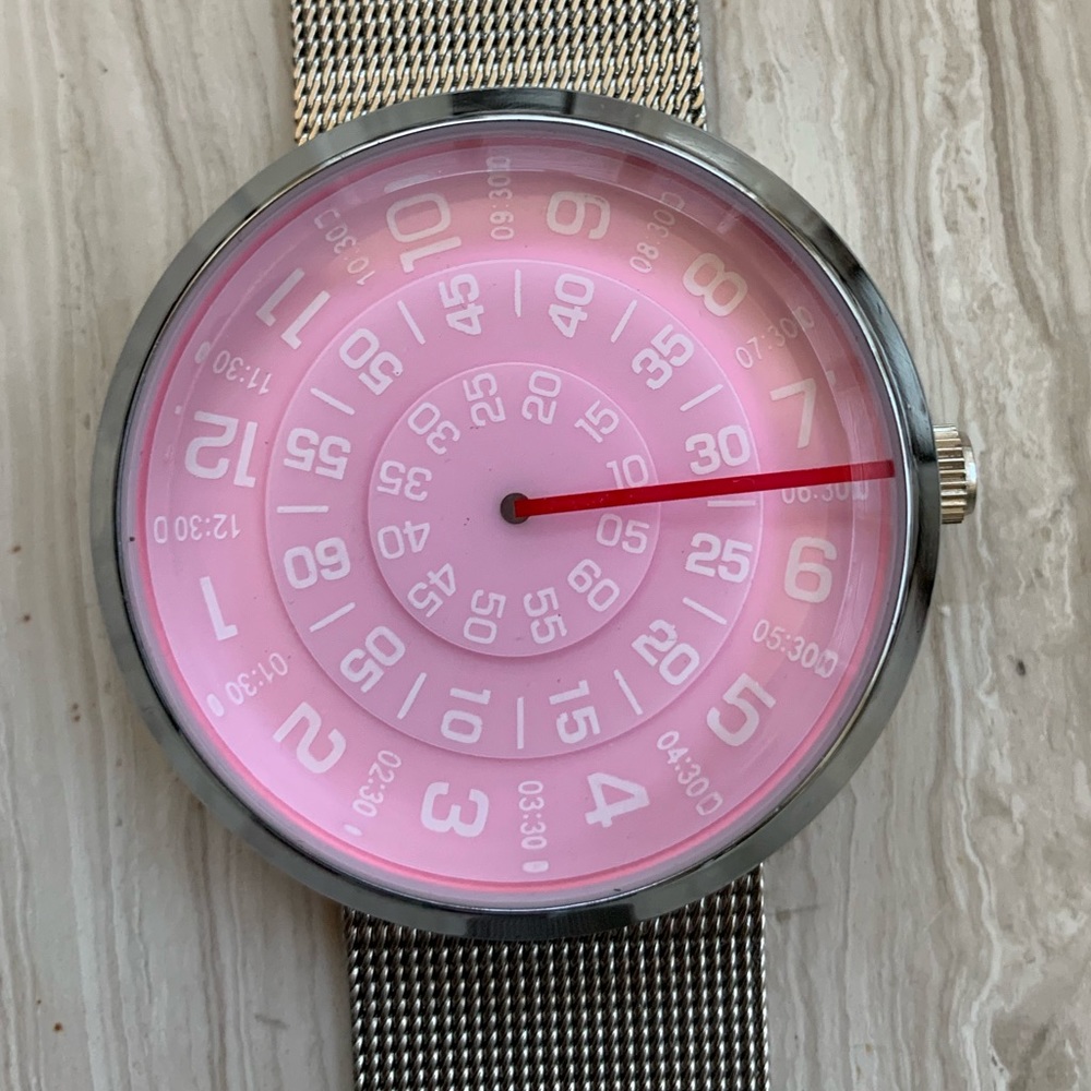 Pink Rotate Dial Unisex Watch!